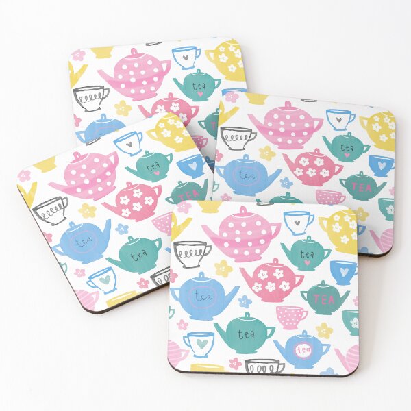 Item preview, Twirling teapots tea cup and tea pot design designed and sold by stamptout.