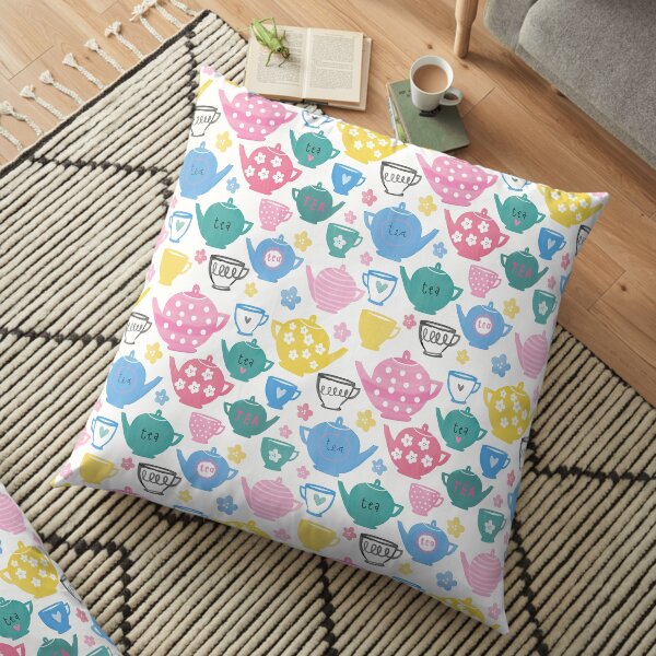 Twirling teapots Floor Pillow