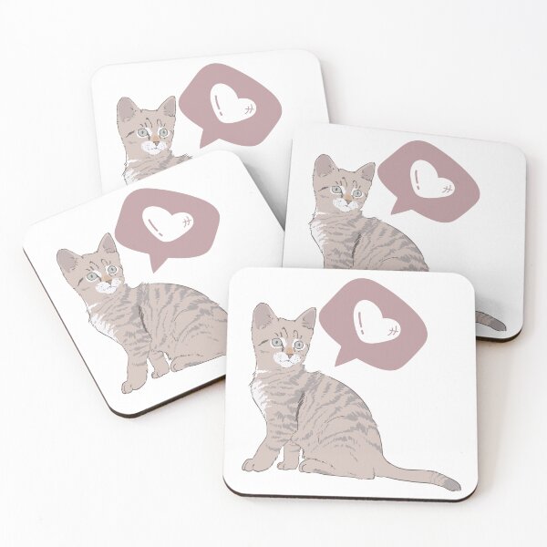 Item preview, Grey cat with heart icon designed and sold by priyankajustine.