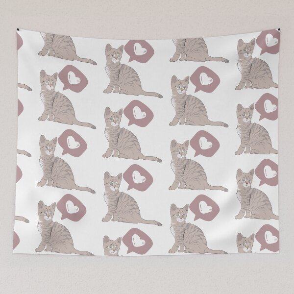Item preview, Grey cat with heart icon designed and sold by priyankajustine.