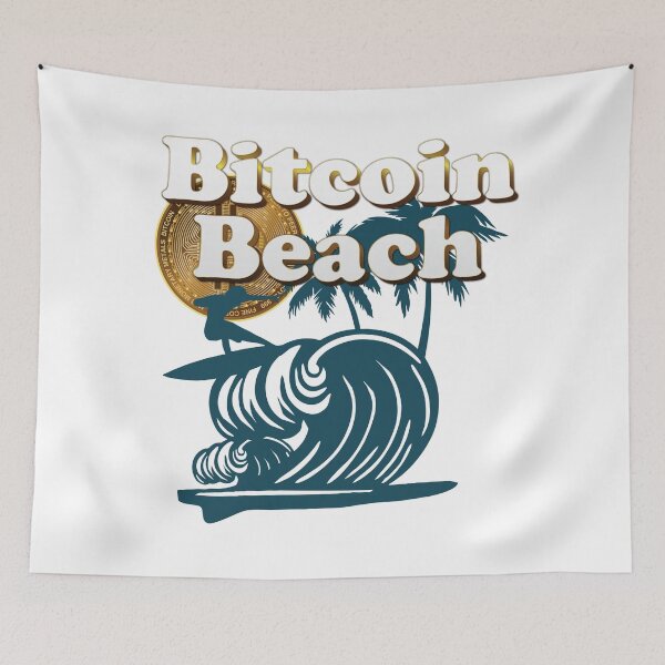 Item preview, Bitcoin Beach Surfer, El Zonte, El Salvador - White designed and sold by johnta17.