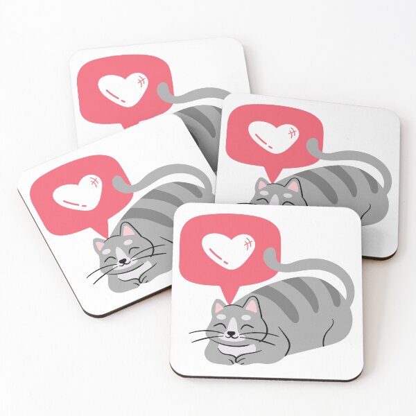 Item preview, Sleeping grey cat with heart icon designed and sold by priyankajustine.