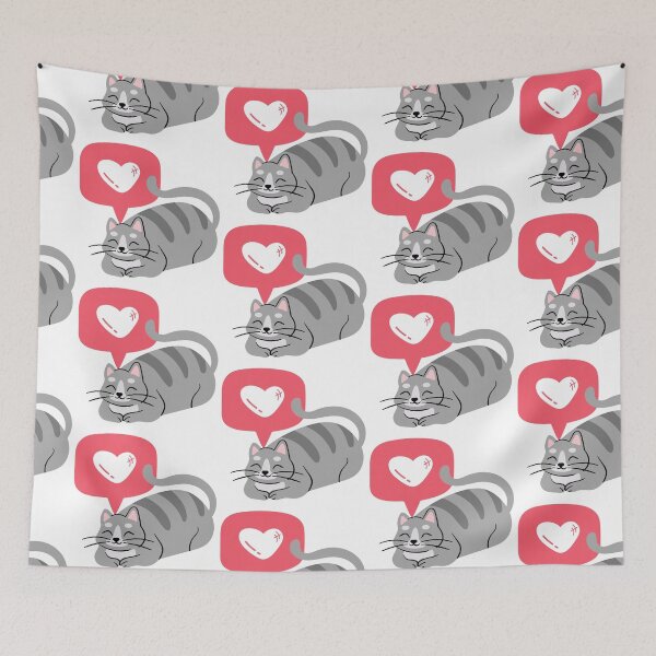 Item preview, Sleeping grey cat with heart icon designed and sold by priyankajustine.
