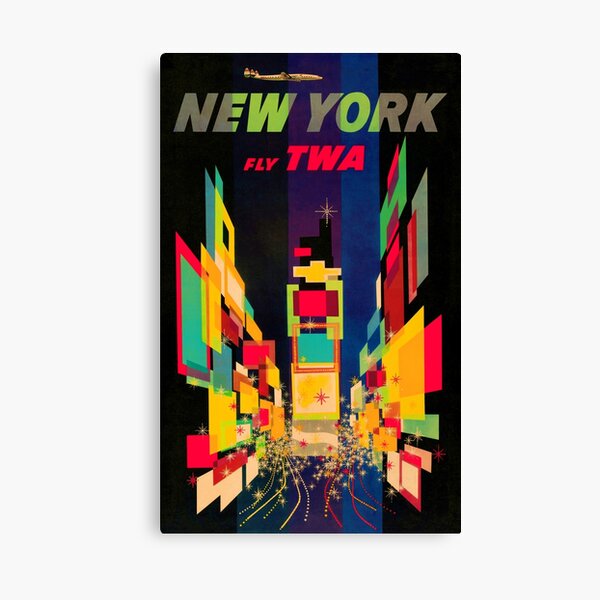 Item preview, VINTAGE 1958 FLY TWA TO NEW YORK TRAVEL ADVERTISEMENT! designed and sold by CinemaObscura.