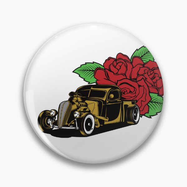 Item preview, Vintage Hot Rod Car with Roses designed and sold by XanaduHills.