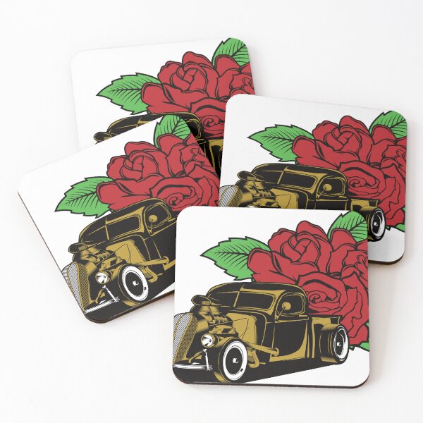 Item preview, Vintage Hot Rod Car with Roses designed and sold by XanaduHills.