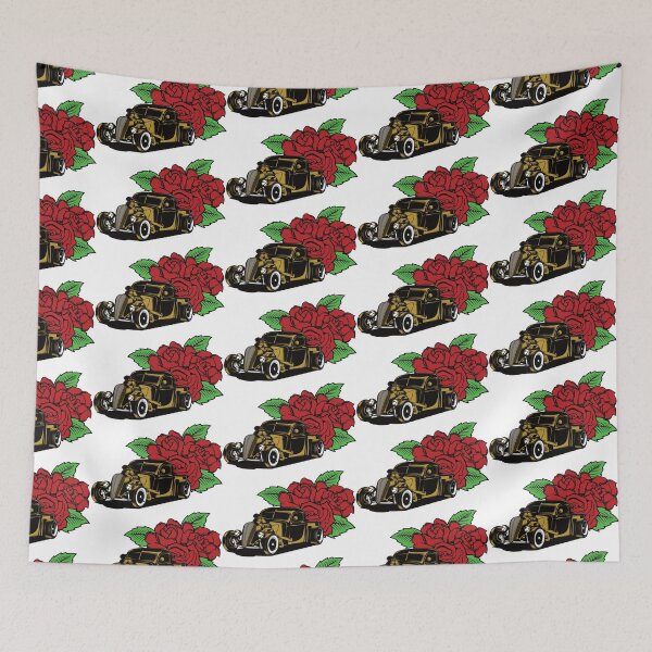 Item preview, Vintage Hot Rod Car with Roses designed and sold by XanaduHills.