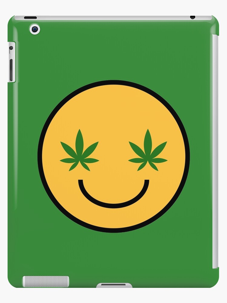 Cute and kawaii smiling happy marijuana weed green leaf face