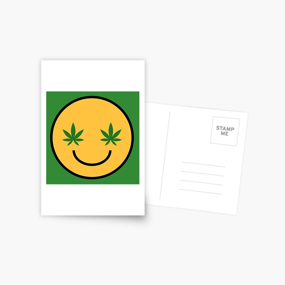 "Smiley Face/Emoji with Weed Leaf Eyes Design 420/Weed/Cannabis/Pot