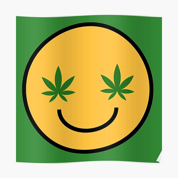 "Smiley Face/Emoji with Weed Leaf Eyes Design 420/Weed/Cannabis/Pot