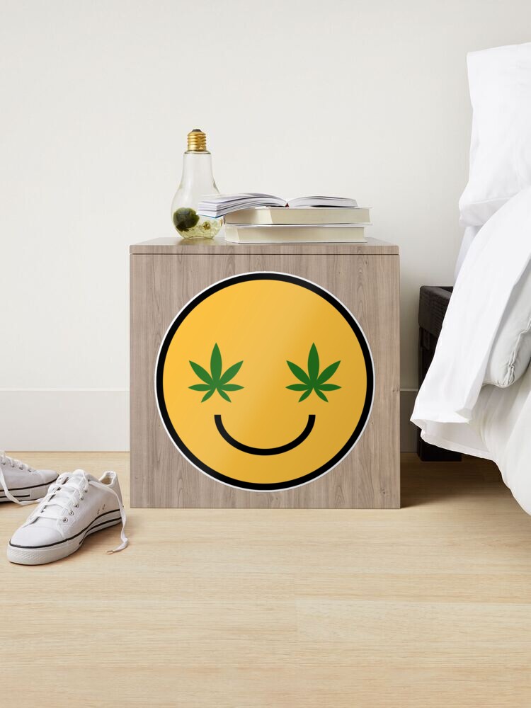 Smiley Face/Emoji with Weed Leaf Eyes Design 420/Weed