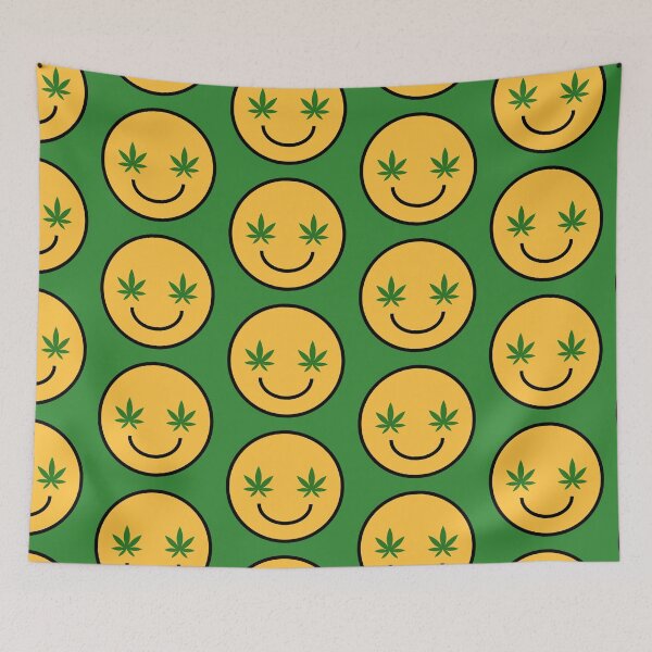 Item preview, Smiley Face/Emoji with Weed Leaf Eyes Design 420/Weed/Cannabis/Pot/Marijuana Design designed and sold by SteamParliament.