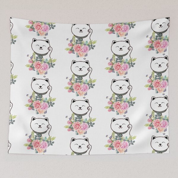 Item preview, Peaceful floral cat designed and sold by priyankajustine.
