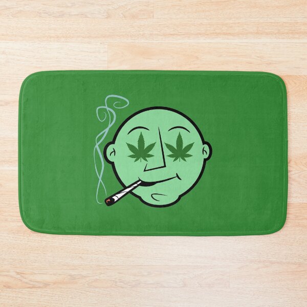 Item preview, Funny Green Smiley Face with Weed Leaf Eyes and a Joint Design 420/Weed/Cannabis/Pot/Marijuana Design designed and sold by SteamParliament.