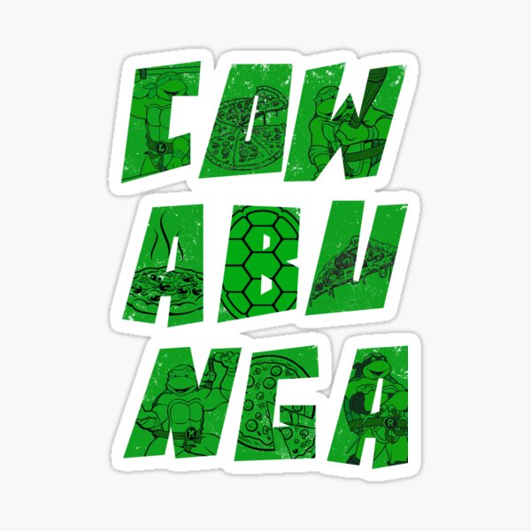 Cowabunga: Turtles + Pizza Pegatina