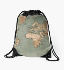 Ancient World Map Drawstring Bag