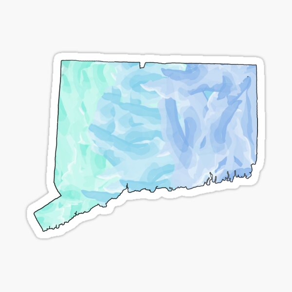 Connecticut CT State Watercolor Sticker