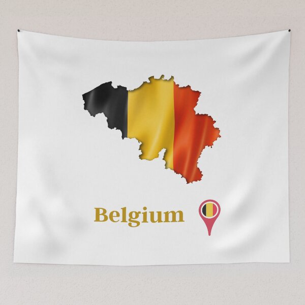 Item preview, Belgium Flag Map designed and sold by Tienda-Vane.