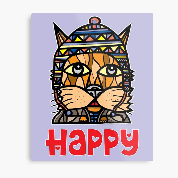 Happy Metal Print