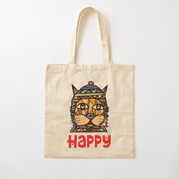 Happy Cotton Tote Bag