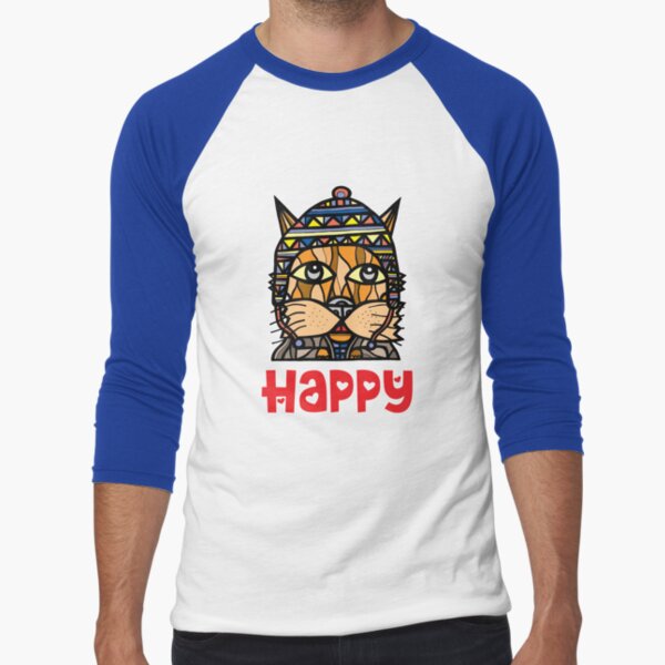 Happy Baseball ¾ Sleeve T-Shirt