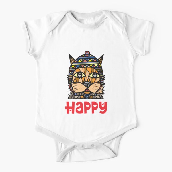 Happy Short Sleeve Baby One-Piece