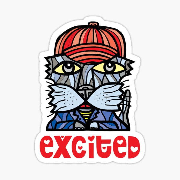 Excited Sticker