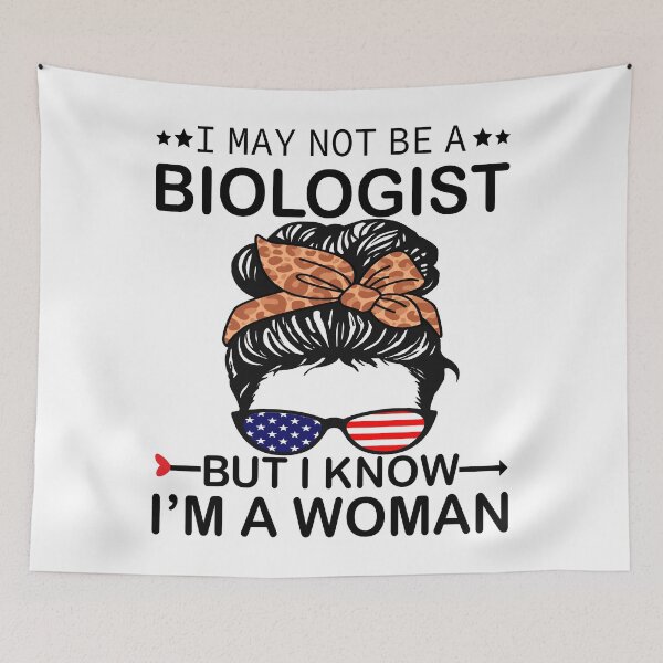 Item preview, I May Not Be A Biologist But I Know I'm A Woman Us Messy Bun, leopard brown designed and sold by xteamdesign.