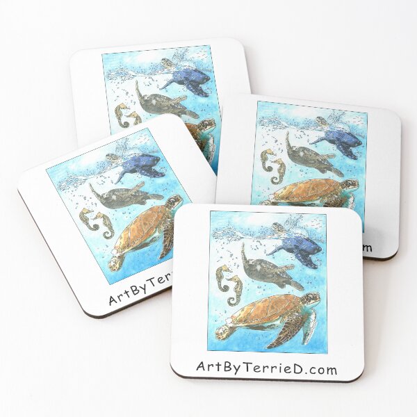 Item preview, Sea Turtles with Website Address designed and sold by ArtbyTerrieD.