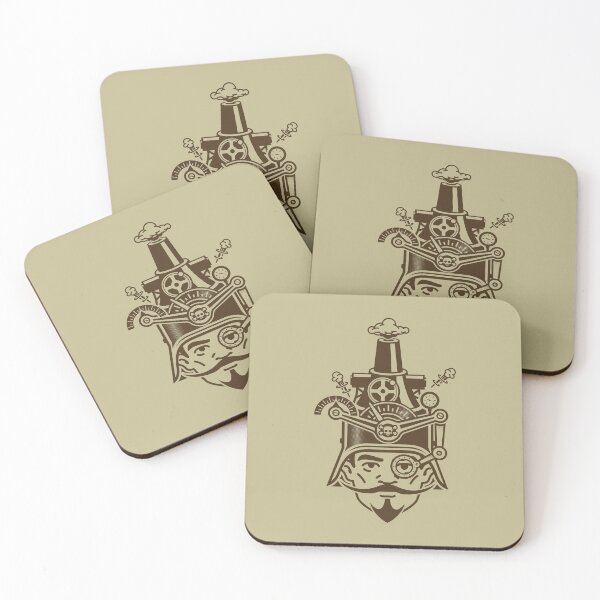 Item preview, Steampunk Man With Gears Helmet, Monacle, and Curly Mustache Design designed and sold by SteamParliament.