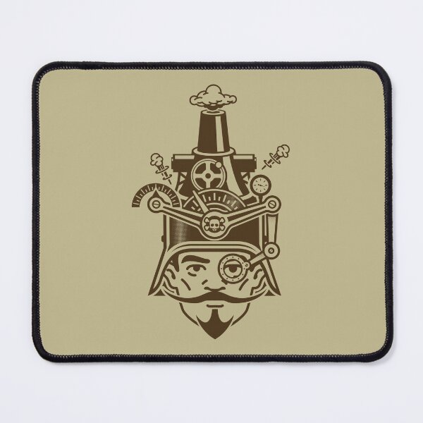 Item preview, Steampunk Man With Gears Helmet, Monacle, and Curly Mustache Design designed and sold by SteamParliament.
