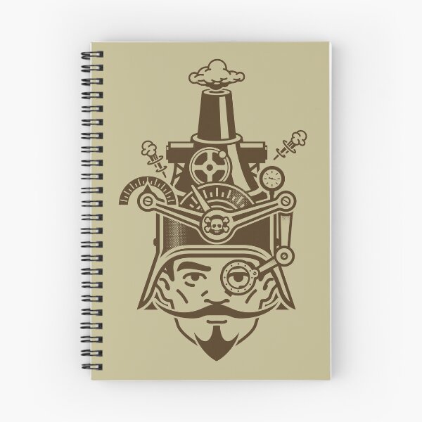 Item preview, Steampunk Man With Gears Helmet, Monacle, and Curly Mustache Design designed and sold by SteamParliament.