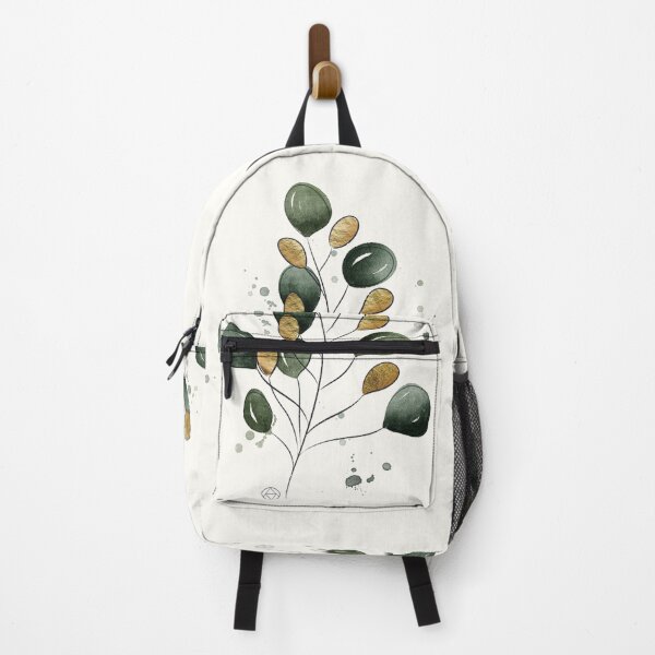 Item preview, Eucalyptus branch floral watercolor with golden leaves designed and sold by Milamara.