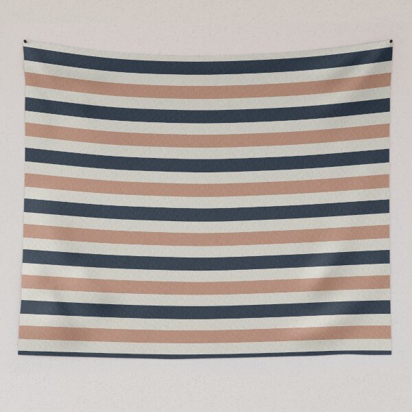 Item preview, Stripes - Naval, Tan + Alabaster White designed and sold by NolkDesign.