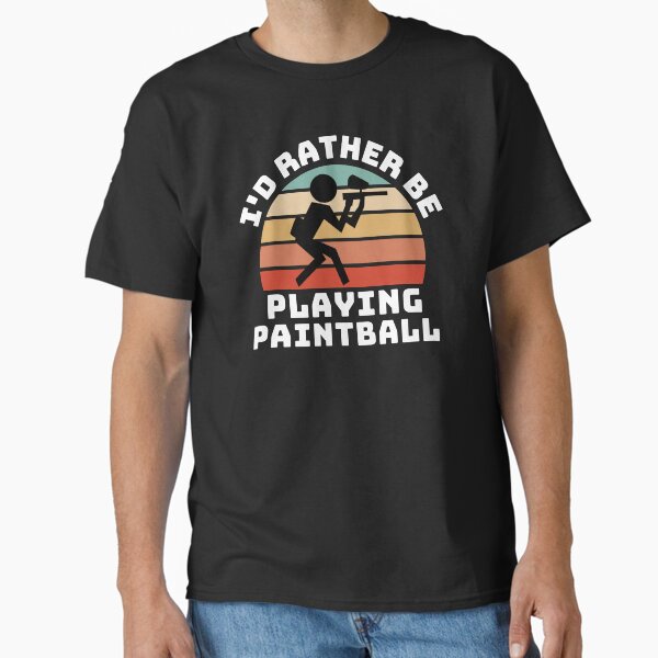 Vista previa del artículo con la obra «Cita de amante de Paintball, Prefiero estar jugando Paintball, Diseño de retro de Paintball, Amante de los deportes de Paintball», diseñado y vendido por Fokma.