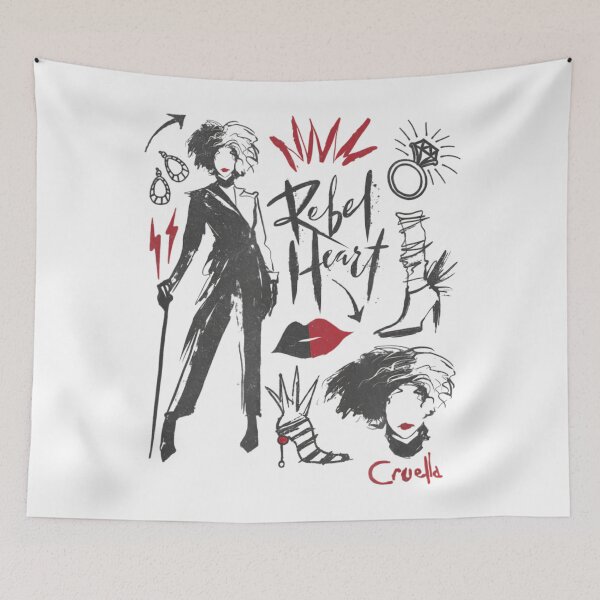 Item preview, Cruella Rebel Heart Collage Sketches designed and sold by n4naa.