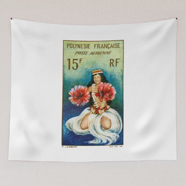 Item preview, 1958 FRENCH POLYNESIA Tahitian Dancer Postage Stamp designed and sold by retrographics.