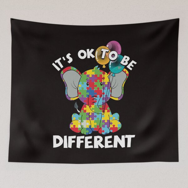 Item preview, Ok Be Different Autistic Elephant Balloons Autism Awareness designed and sold by TomGiantDesigns.