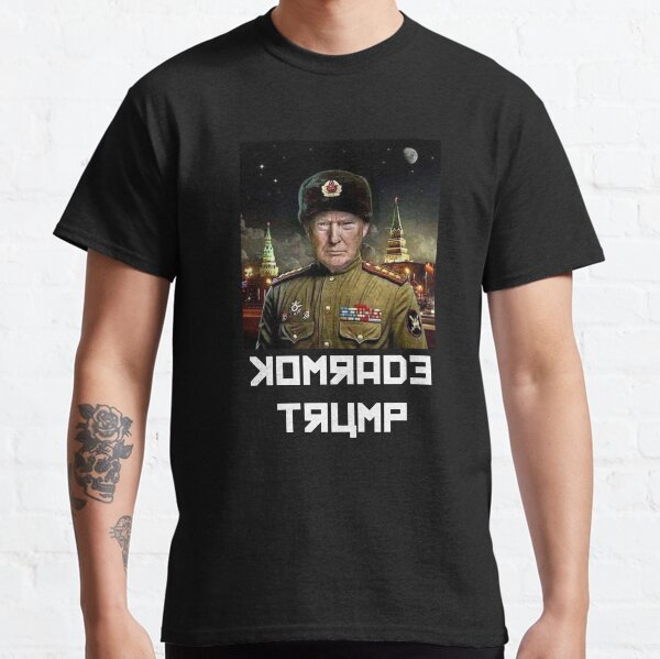 Vista previa del artículo con la obra «camarada trump», diseñado y vendido por ToyoTees.