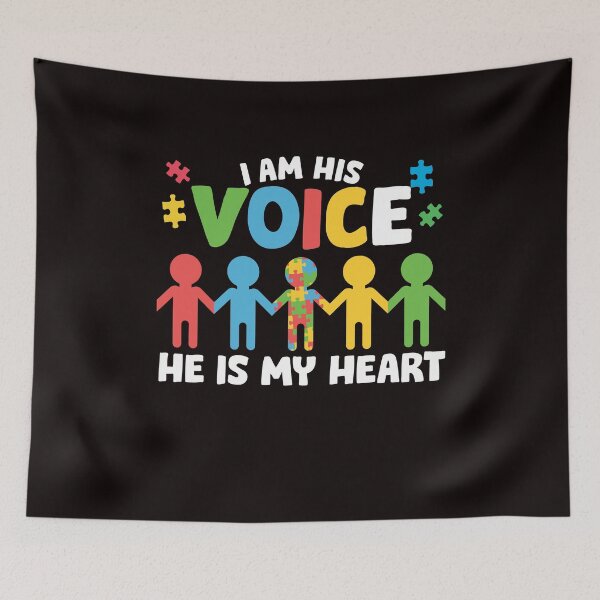 Item preview, Autism Voice Heart Puzzle Ribbon Support Autistic Awareness designed and sold by TomGiantDesigns.