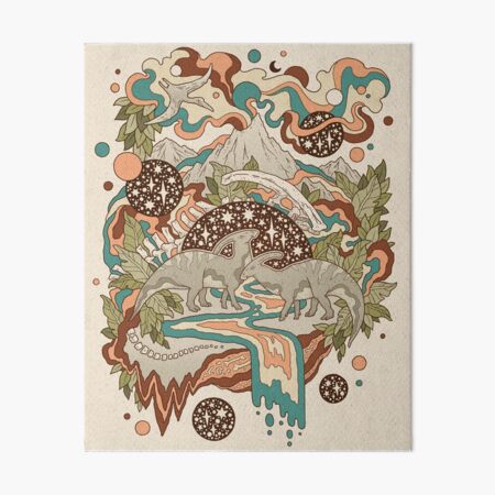 Item preview, Lost Portal: Parasaurolophus | Retro Rainbow Palette | Dinosaur Science Fiction Art designed and sold by OMEGAFAUNA.
