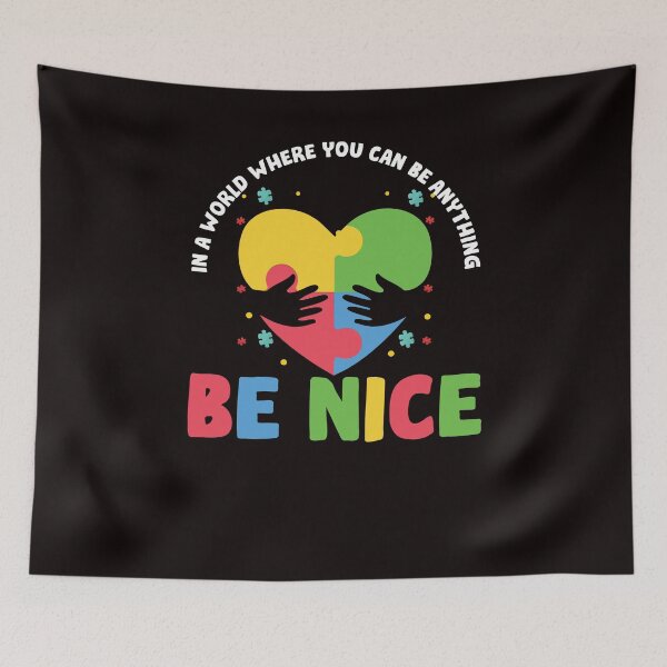 Item preview, Be Nice Autism Awareness Heart Puzzle Support Special Needs designed and sold by TomGiantDesigns.