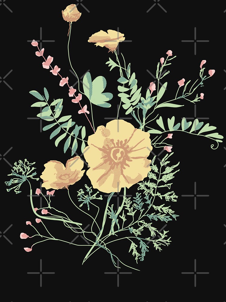 Vintage Style Wildflowers Graphic | Wild Flower Bouquet | Hiking