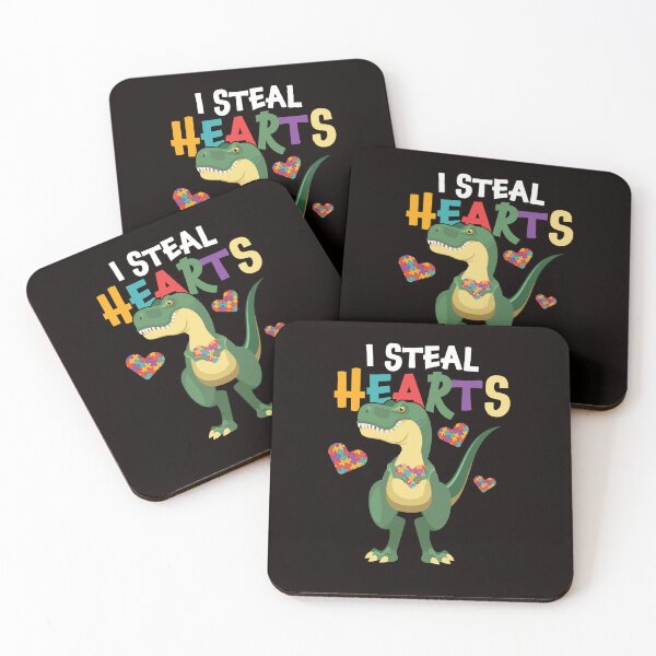 Item preview, Autistic Dino Steal Hearts Autism Awareness T-Rex Support designed and sold by TomGiantDesigns.