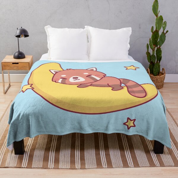 Item preview, Cute Red Panda Sleeping On The Moon designed and sold by rustydoodle.