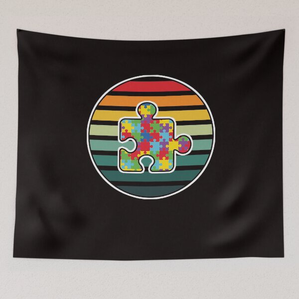 Item preview, Retro Autistic Puzzle Autism Awareness Support Special Needs designed and sold by TomGiantDesigns.
