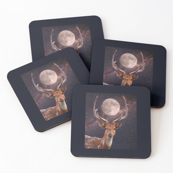 Item preview, Deer With Pink Moon designed and sold by theblueofmyeye.