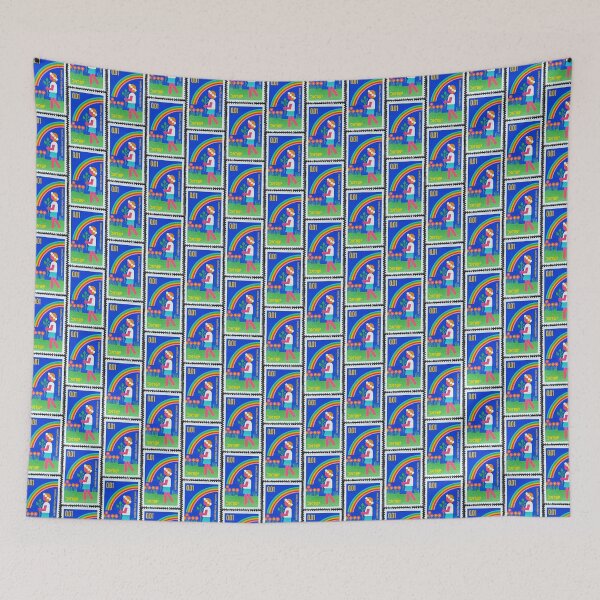 Item preview, Rainbow Flower Girl Arbor Day Vintage Postage Stamp designed and sold by Factory57.