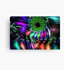 Green Spike Spiral Canvas Print