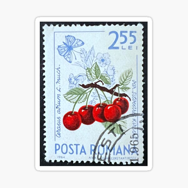 Item preview, Cherries 1965 Vintage Postage Stamp designed and sold by Factory57.